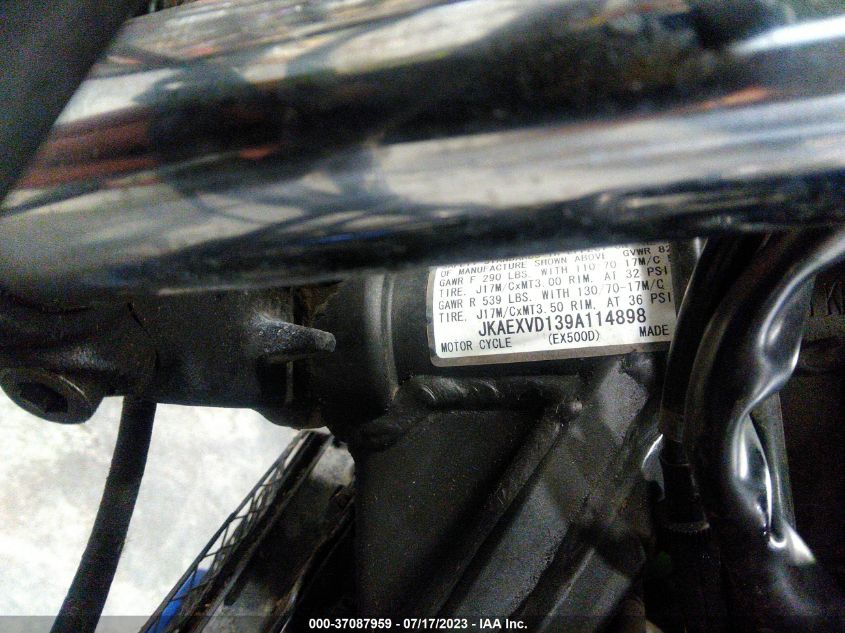 2009 KAWASAKI EX500 D JKAEXVD139A114898