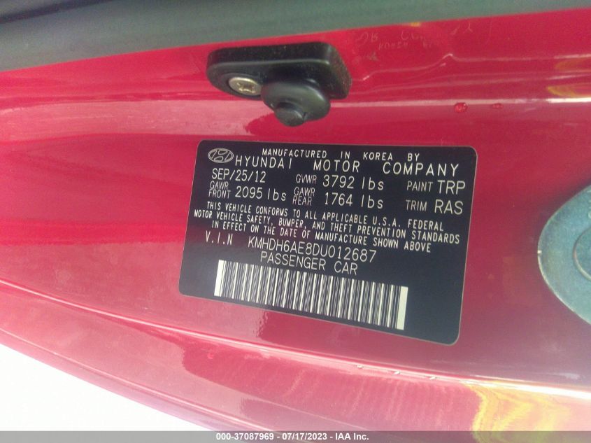 2013 HYUNDAI ELANTRA COUPE GS - KMHDH6AE8DU012687