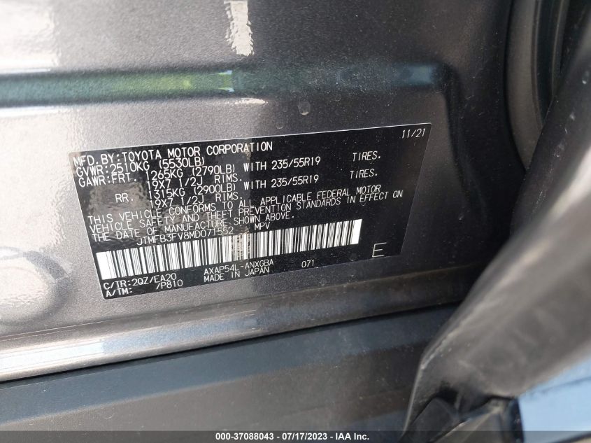 2021 TOYOTA RAV4 PRIME XSE JTMFB3FV8MD071552