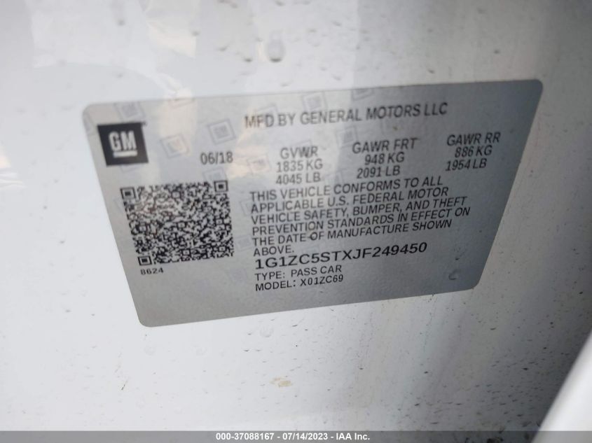2018 CHEVROLET MALIBU LS - 1G1ZC5STXJF249450