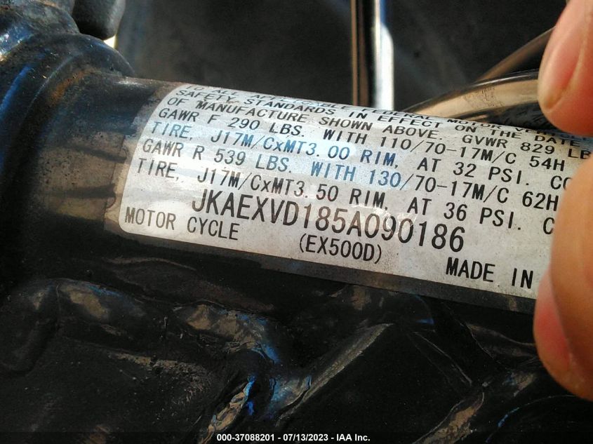 2005 KAWASAKI EX500 D - JKAEXVD185A090186
