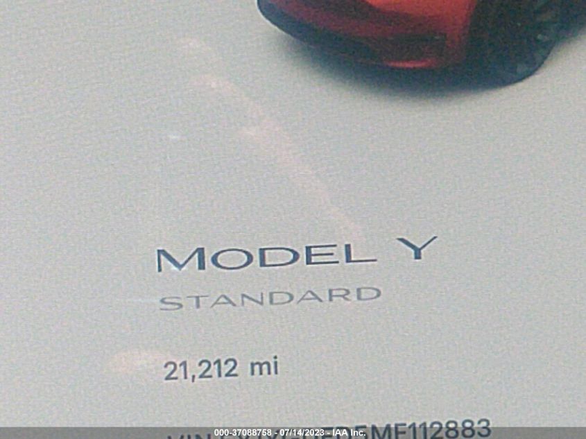 2021 TESLA MODEL Y STANDARD RANGE - 5YJYGDED5MF112883