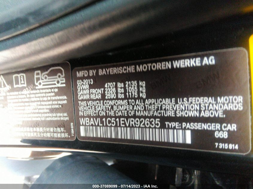 2014 BMW X1 XDRIVE28I - WBAVL1C51EVR92635