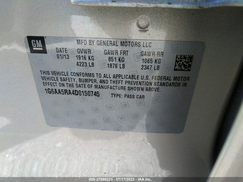 2013 CADILLAC ATS - 1G6AA5RA4D0150745