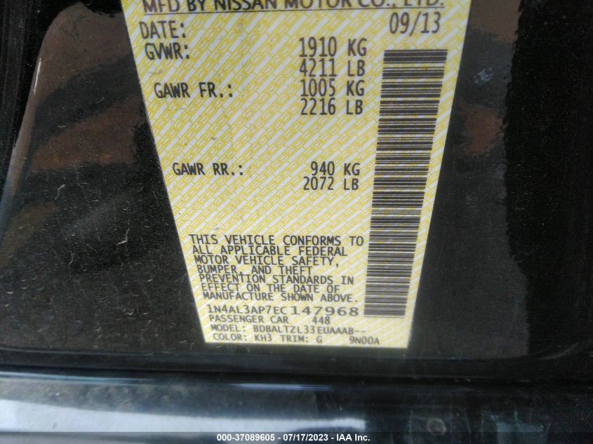 2014 NISSAN ALTIMA 2.5 SV - 1N4AL3AP7EC147968