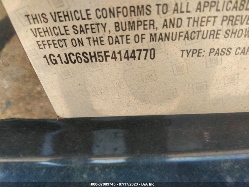 2015 CHEVROLET SONIC LT - 1G1JC6SH5F4144770