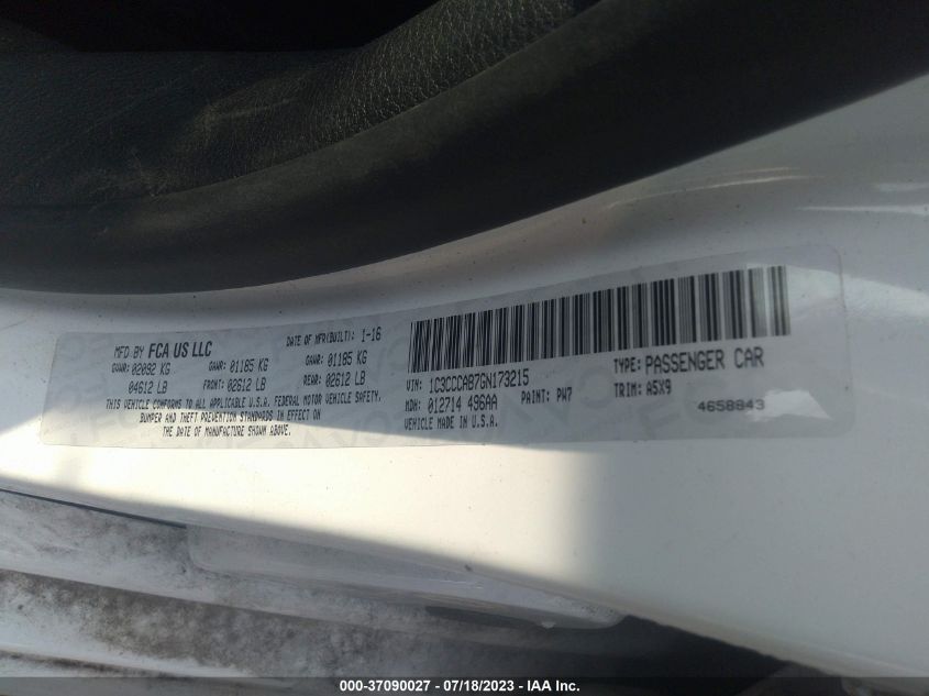 2016 CHRYSLER 200 LIMITED - 1C3CCCAB7GN173215
