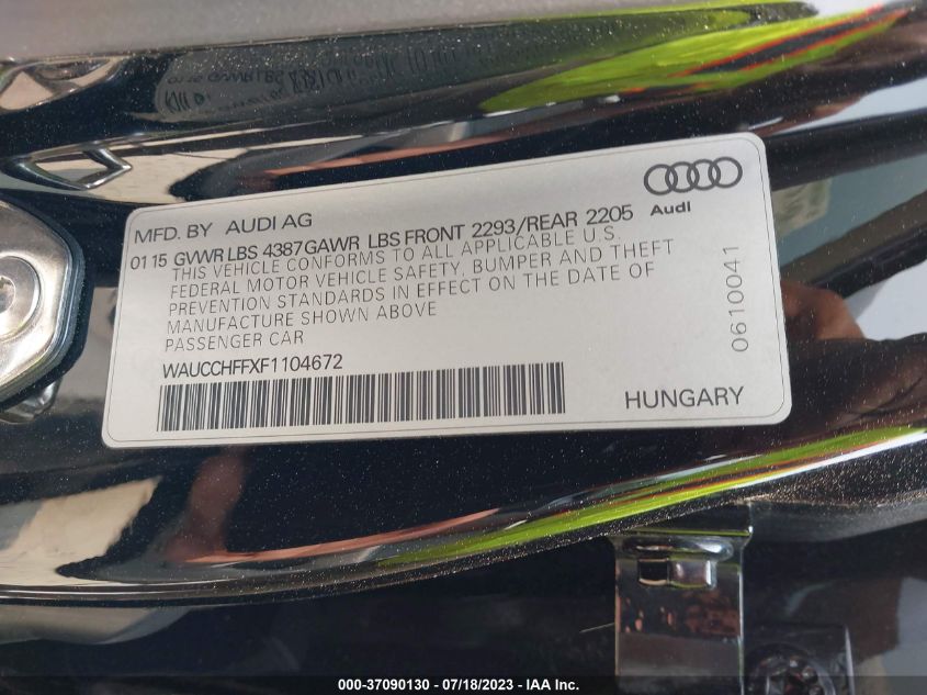 2015 AUDI A3 1.8T PREMIUM PLUS - WAUCCHFFXF1104672