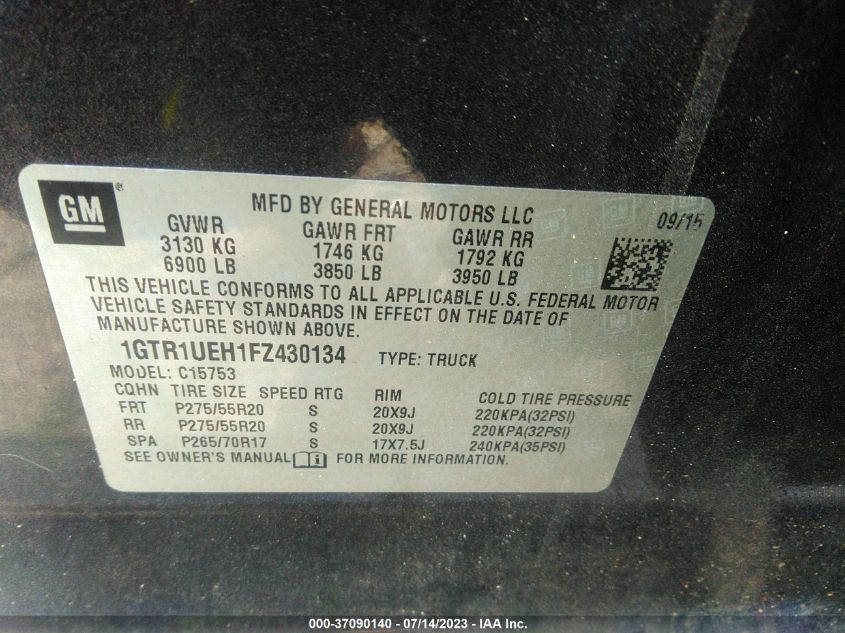 2015 GMC SIERRA 1500 SLE - 1GTR1UEH1FZ430134