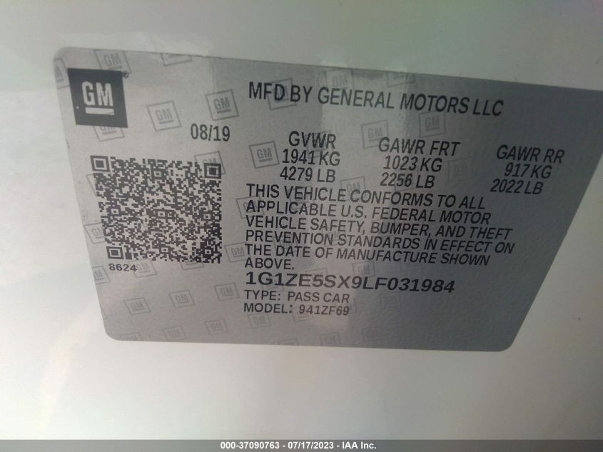 2020 CHEVROLET MALIBU PREMIER - 1G1ZE5SX9LF031984