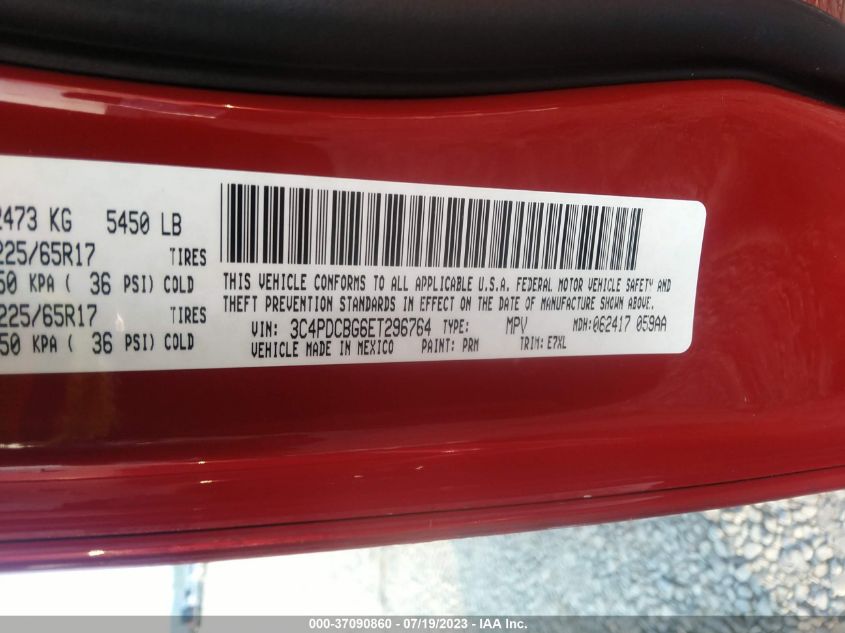2014 DODGE JOURNEY SXT - 3C4PDCBG6ET296764