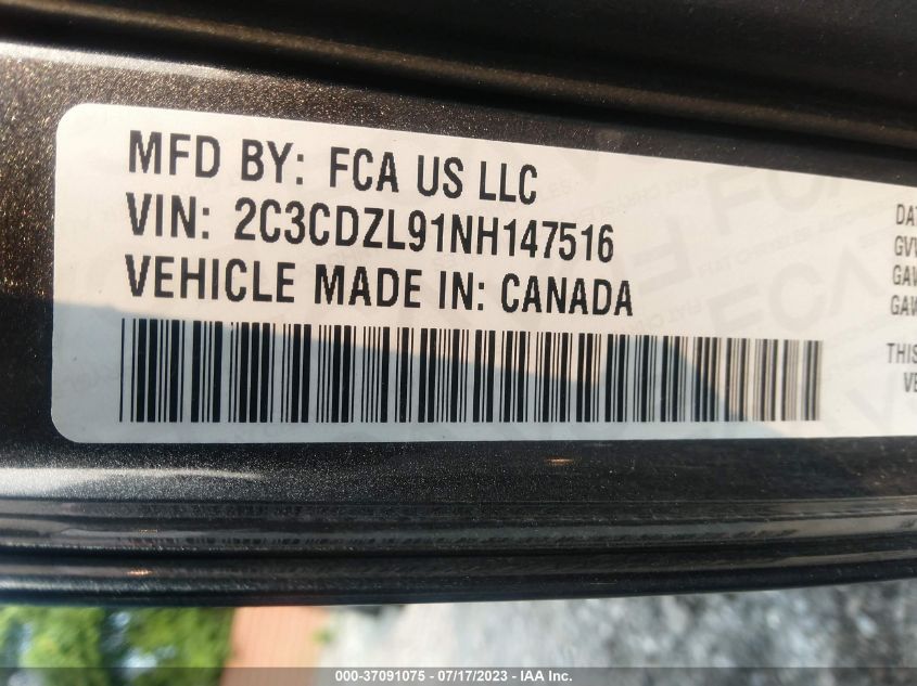 2022 DODGE CHALLENGER SRT HELLCAT REDEYE - 2C3CDZL91NH147516