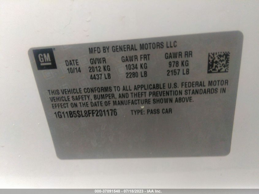 2015 CHEVROLET MALIBU LS - 1G11B5SL8FF201176