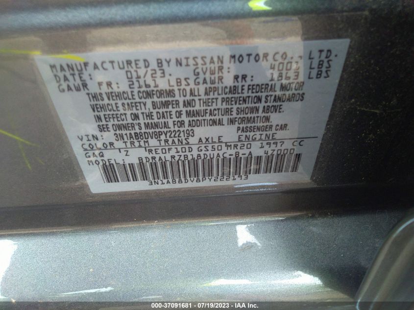 2023 NISSAN SENTRA SR - 3N1AB8DV8PY222193