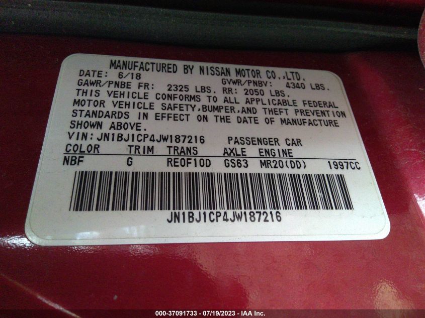 2018 NISSAN ROGUE SPORT S/SV/SL - JN1BJ1CP4JW187216