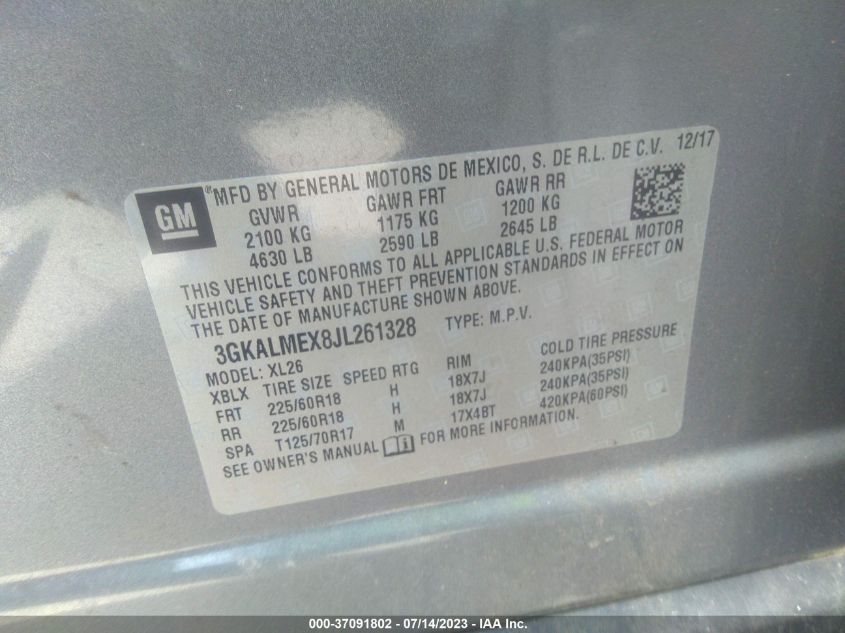 2018 GMC TERRAIN SLE - 3GKALMEX8JL261328