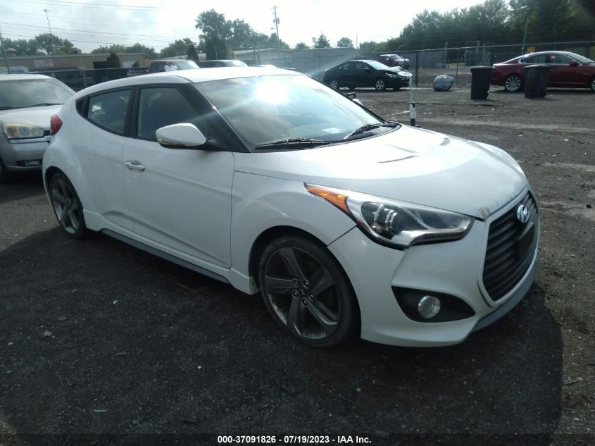 2013 HYUNDAI VELOSTER TURBO W/BLUE INT - KMHTC6AE2DU130132