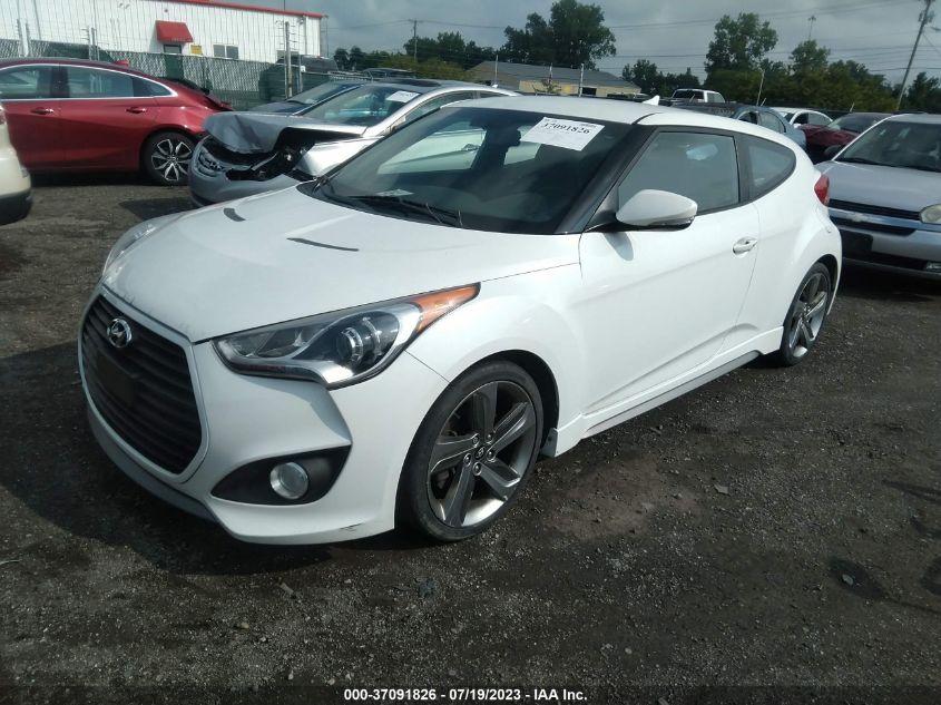 2013 HYUNDAI VELOSTER TURBO W/BLUE INT - KMHTC6AE2DU130132