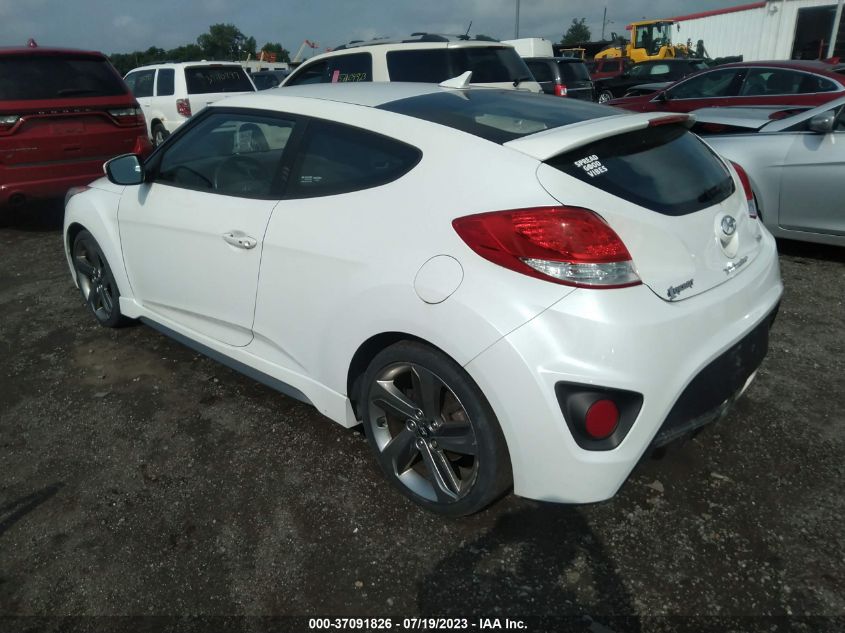 2013 HYUNDAI VELOSTER TURBO W/BLUE INT - KMHTC6AE2DU130132