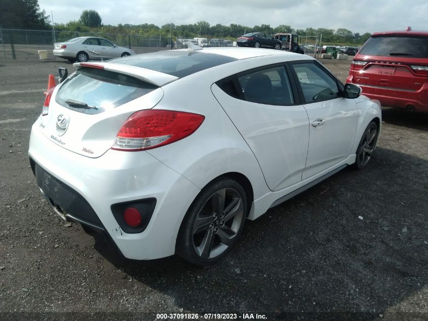 2013 HYUNDAI VELOSTER TURBO W/BLUE INT - KMHTC6AE2DU130132