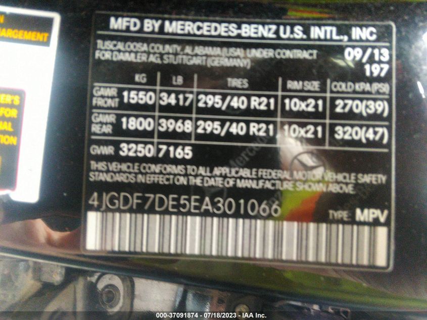 2014 MERCEDES-BENZ GL-CLASS GL 550 4JGDF7DE5EA301066
