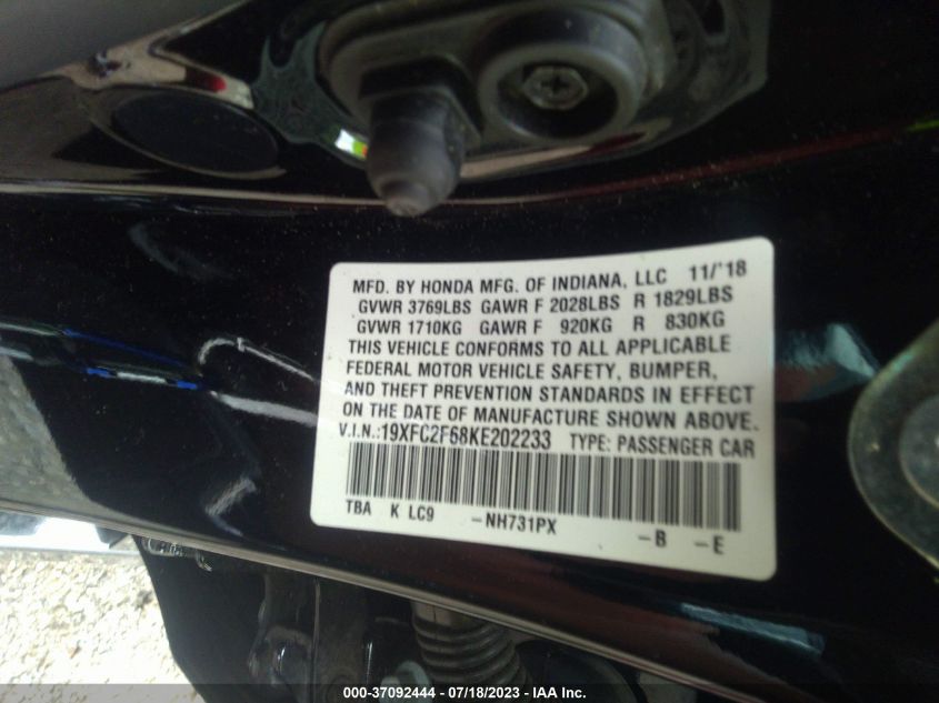 2019 HONDA CIVIC SEDAN LX - 19XFC2F68KE202233