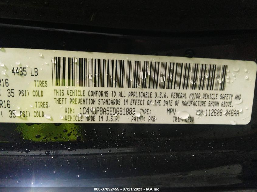 VIN 1C4NJPBA5ED691883 2014 JEEP PATRIOT no.9