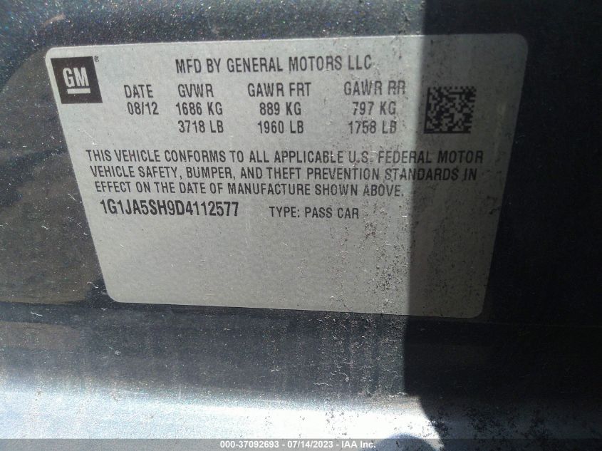 2013 CHEVROLET SONIC LS - 1G1JA5SH9D4112577