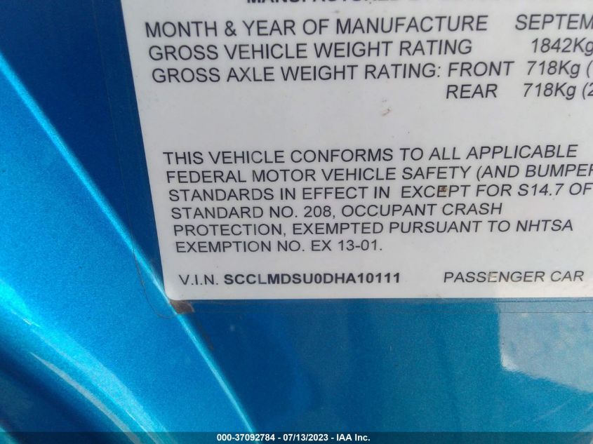 2013 LOTUS EVORA S 2+2 SCCLMDSU0DHA10111