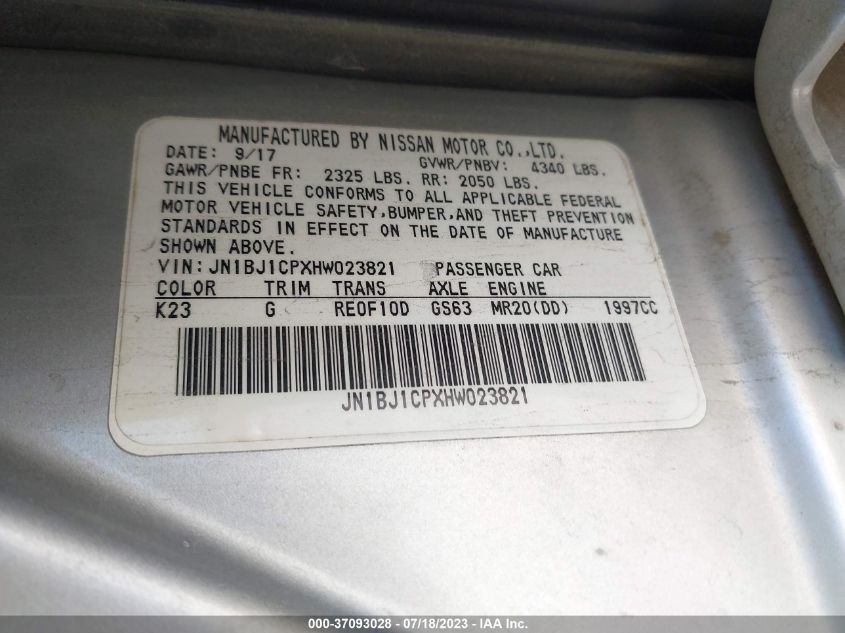 2017 NISSAN ROGUE SPORT S/SV/SL - JN1BJ1CPXHW023821