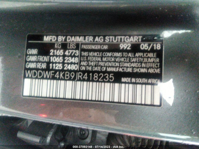 2018 MERCEDES-BENZ C-CLASS C 300 - WDDWF4KB9JR418235