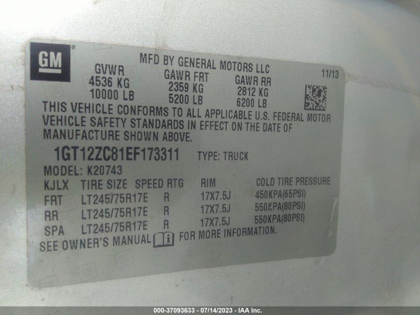 2014 GMC SIERRA 2500HD WORK TRUCK - 1GT12ZC81EF173311