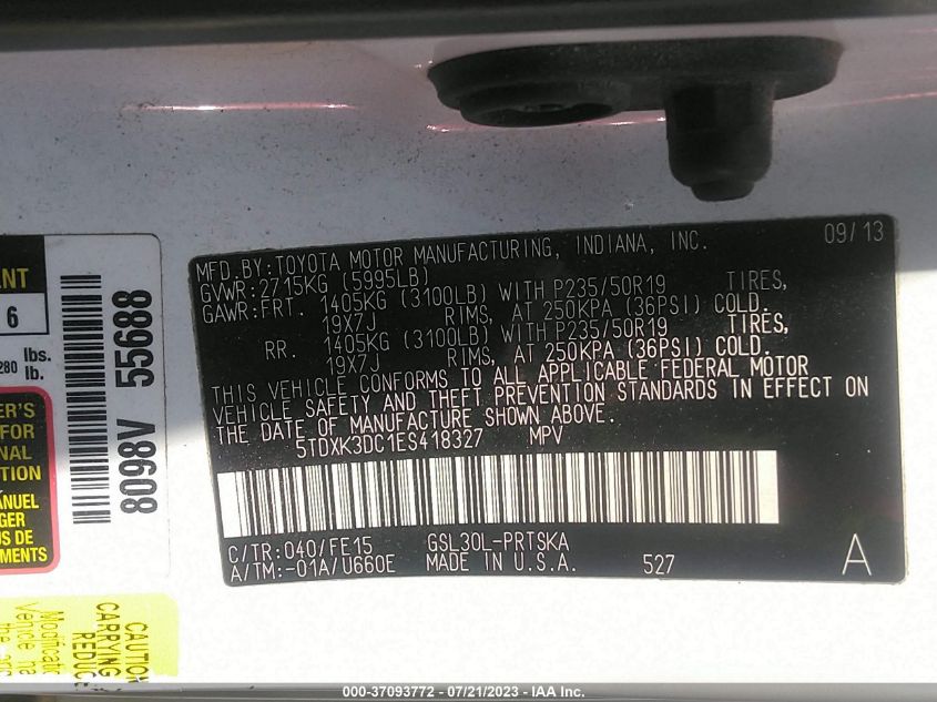 2014 TOYOTA SIENNA SE - 5TDXK3DC1ES418327