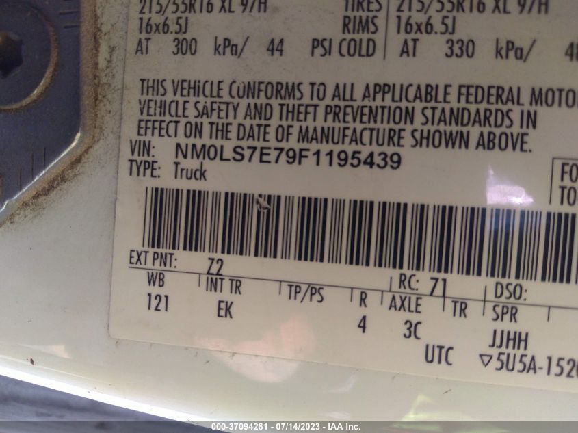 2015 FORD TRANSIT CONNECT XL - NM0LS7E79F1195439