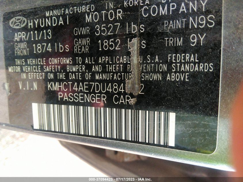 2013 HYUNDAI ACCENT GLS - KMHCT4AE7DU484362