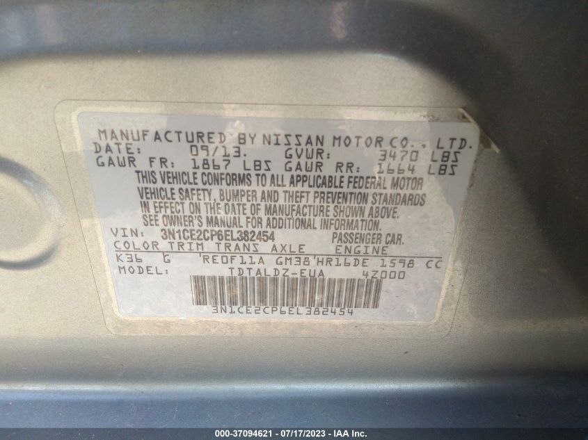 2014 NISSAN VERSA NOTE SV - 3N1CE2CP6EL382454