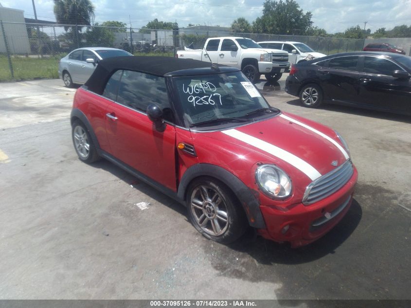 2013 MINI COOPER CONVERTIBLE - WMWZN3C57DT568426