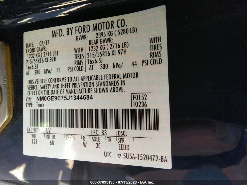 2018 FORD TRANSIT CONNECT WAGON XL - NM0GE9E75J1344684