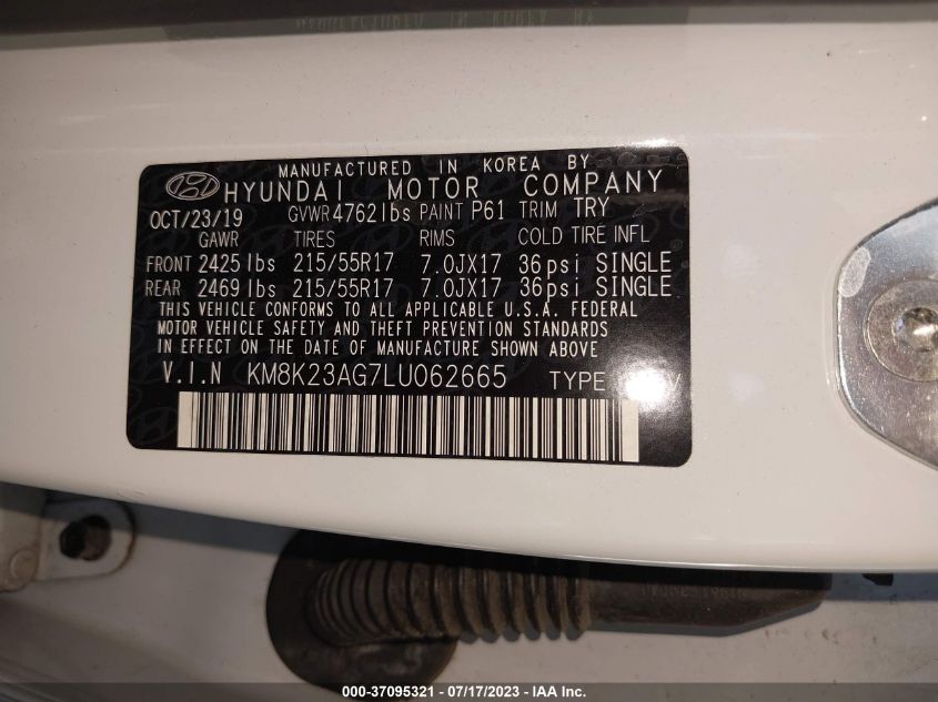 2020 HYUNDAI KONA EV SEL - KM8K23AG7LU062665