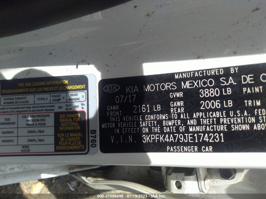 2018 KIA FORTE LX - 3KPFK4A79JE174231