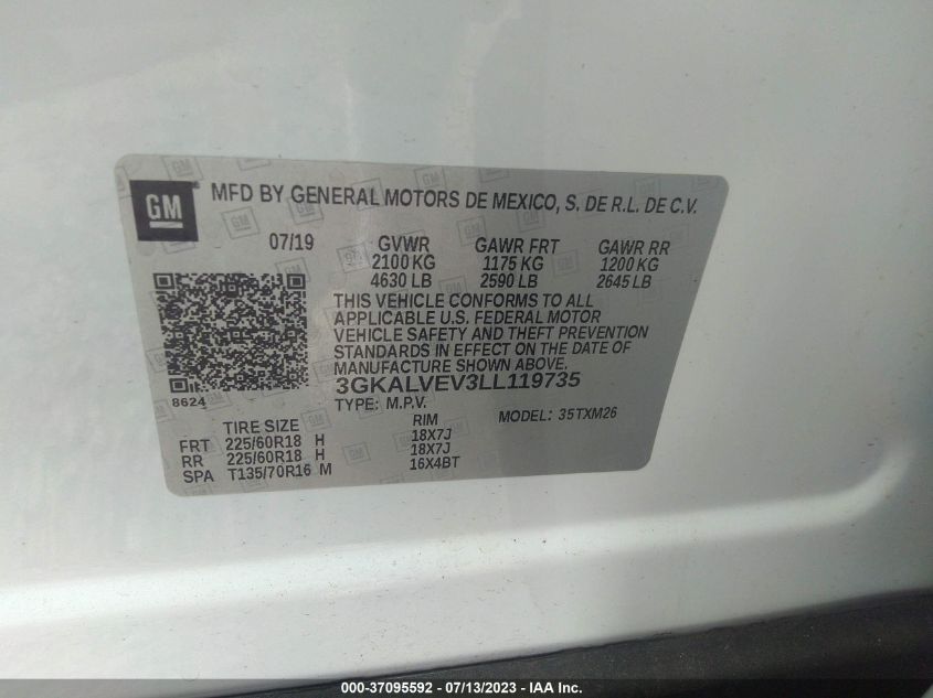 2020 GMC TERRAIN SLT - 3GKALVEV3LL119735