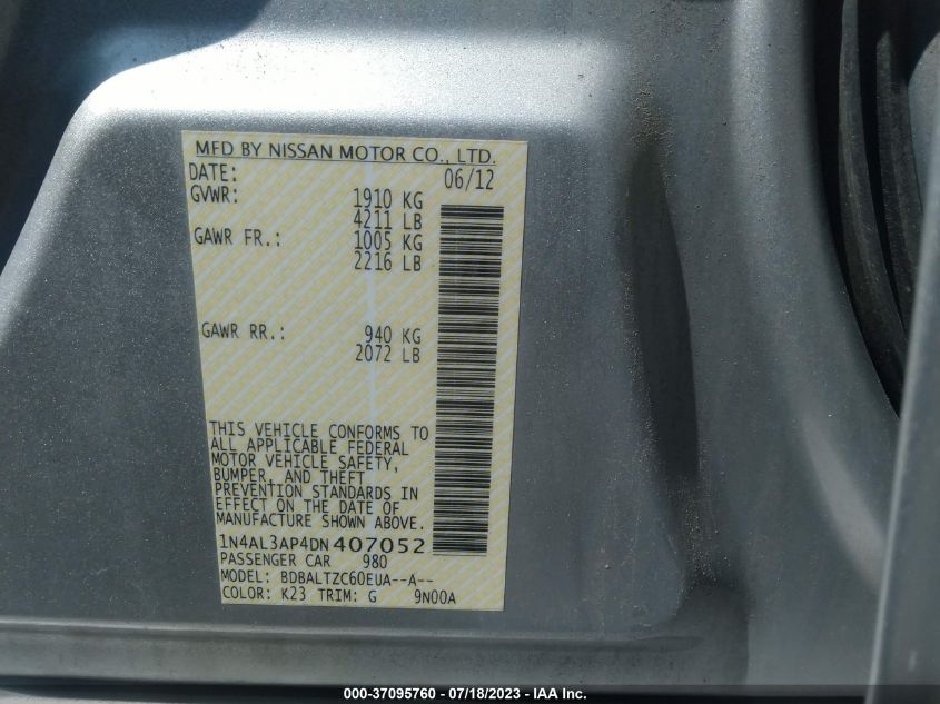 2013 NISSAN ALTIMA 2.5 SV - 1N4AL3AP4DN407052