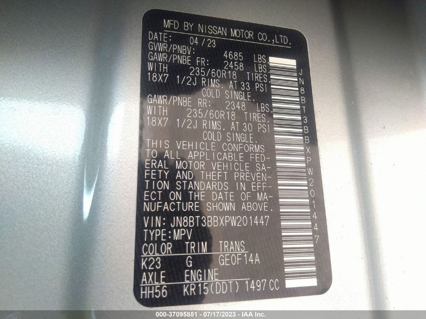 2023 NISSAN ROGUE SV - JN8BT3BBXPW201447