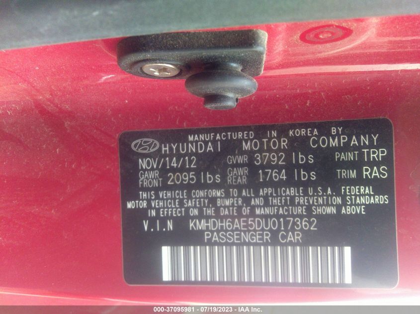 2013 HYUNDAI ELANTRA COUPE GS - KMHDH6AE5DU017362