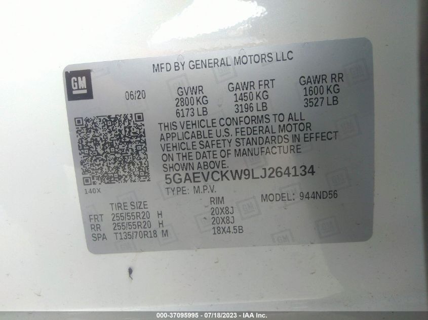 2020 BUICK ENCLAVE AVENIR - 5GAEVCKW9LJ264134