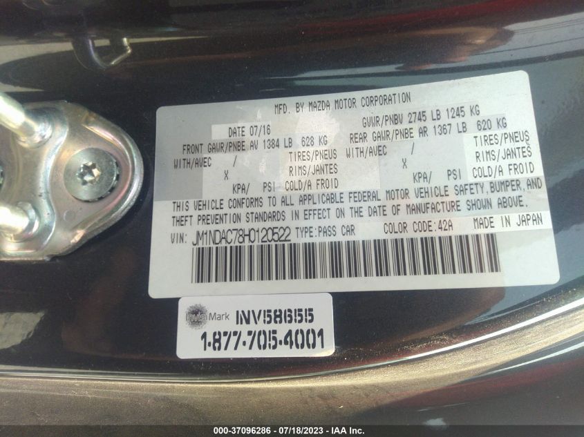 2017 MAZDA MX-5 MIATA CLUB - JM1NDAC78H0120522