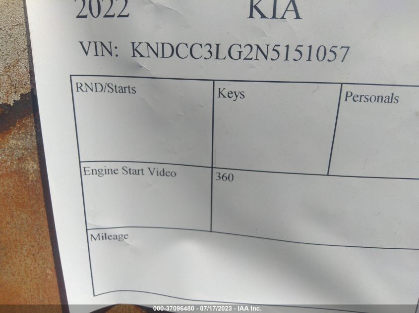 2022 KIA NIRO EV EX KNDCC3LG2N5151057