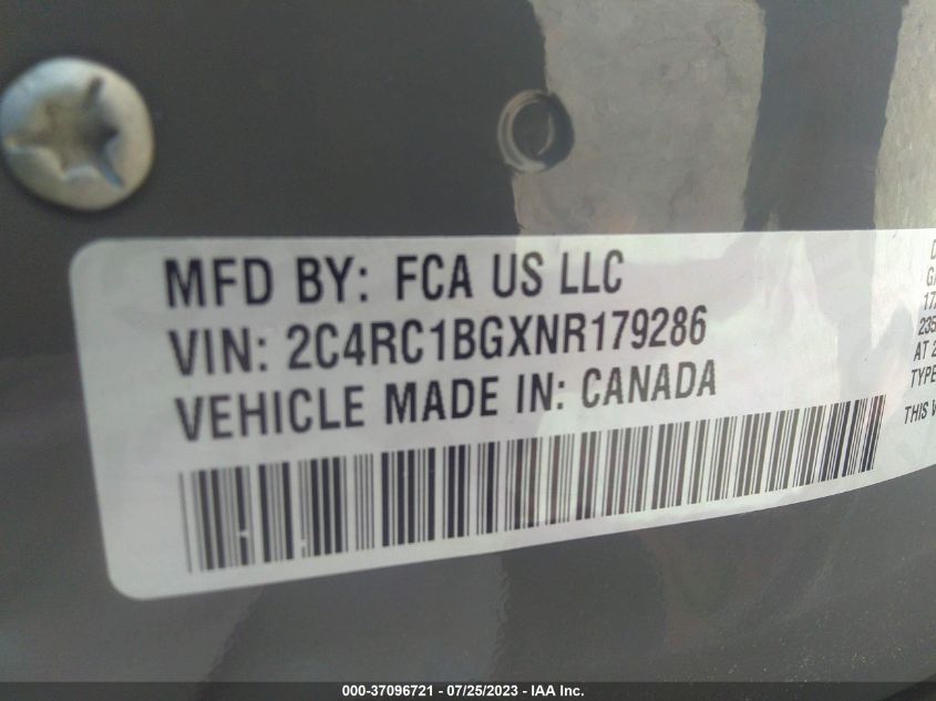 2022 CHRYSLER PACIFICA TOURING L - 2C4RC1BGXNR179286