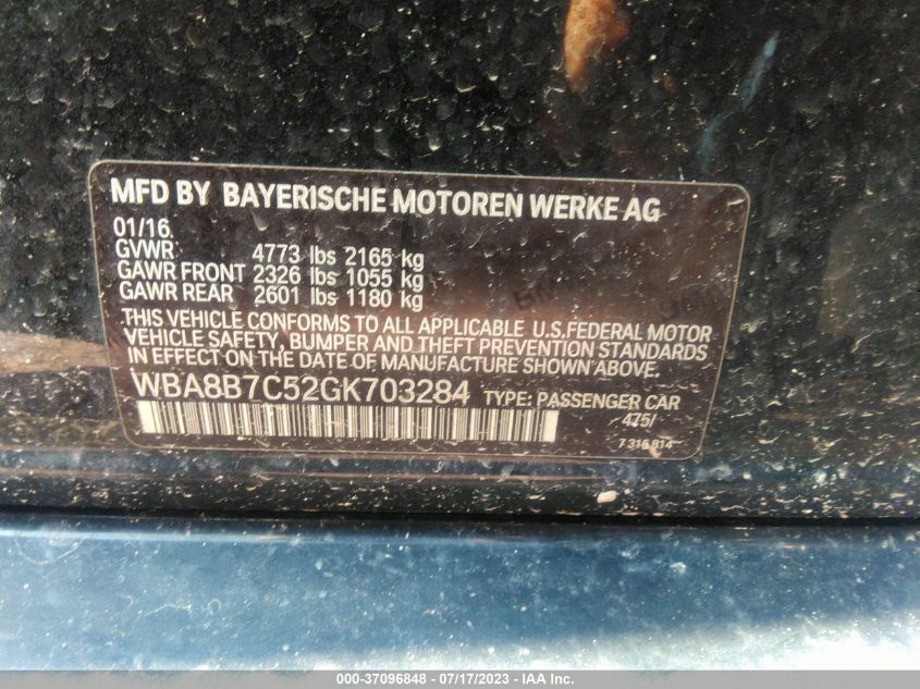 2016 BMW 3 SERIES 340I XDRIVE - WBA8B7C52GK703284