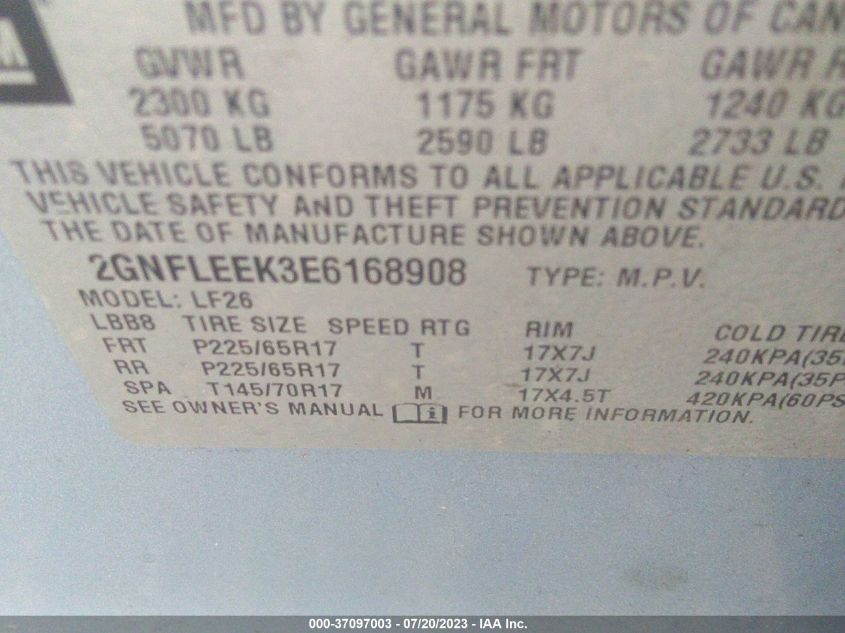 2014 CHEVROLET EQUINOX LS - 2GNFLEEK3E6168908